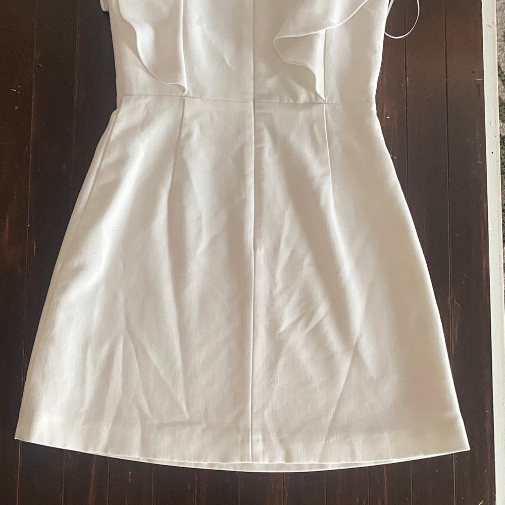 French Connection White Ruffle Mini Dress -Size 4 - Picture 9 of 11